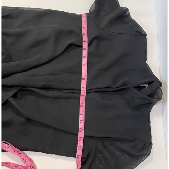 Vtg Uno Core Womens Sheer Crossover Top Size M Whimsigoth Witchy Dark Romantic - Picture 7 of 14